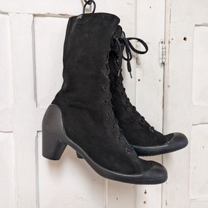 Rare camper suede Victorian inspired lace up booties 38